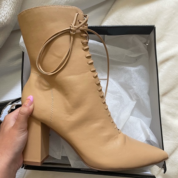 Nude Heeled Booties, Nasty Gal - Picture 2 of 5
